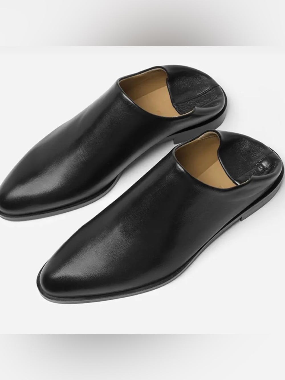 Everlane Black Modern Babo Leather Slip-On Shoes 7.5